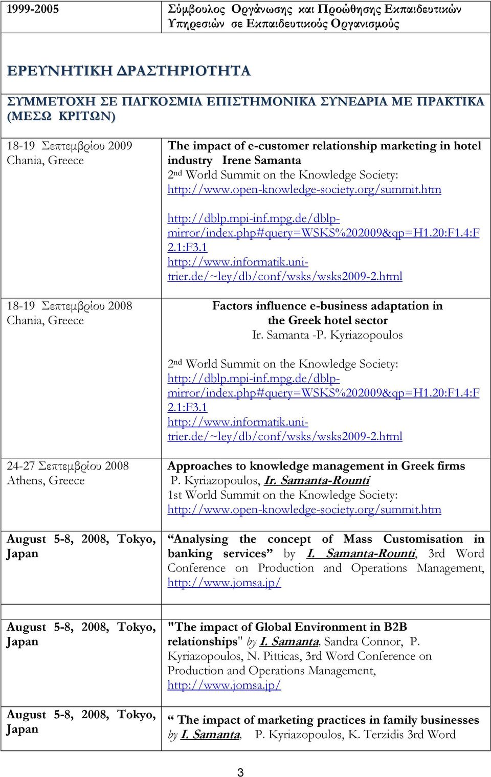 org/summit.htm http://dblp.mpi-inf.mpg.de/dblpmirror/index.php#query=wsks%202009&qp=h1.20:f1.4:f 2.1:F3.1 http://www.informatik.unitrier.de/~ley/db/conf/wsks/wsks2009-2.