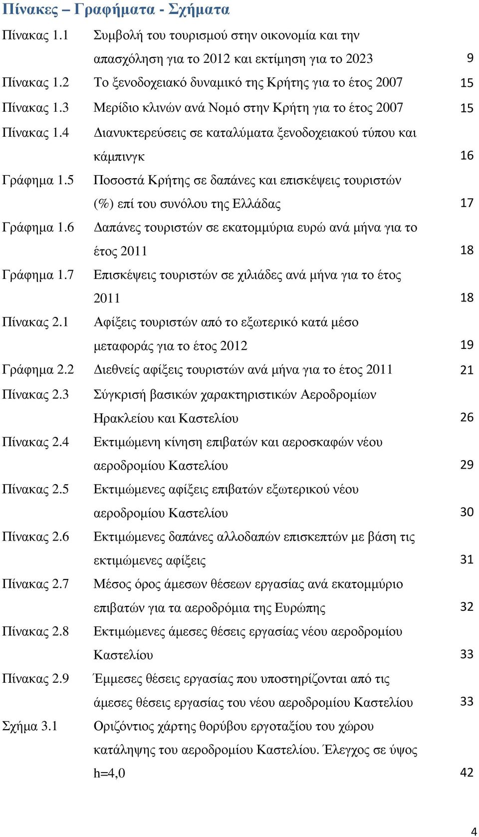 4 ιανυκτερεύσεις σε καταλύµατα ξενοδοχειακού τύπου και κάµπινγκ 16 Γράφηµα 1.5 Ποσοστά Κρήτης σε δαπάνες και επισκέψεις τουριστών (%) επί του συνόλου της Ελλάδας 17 Γράφηµα 1.