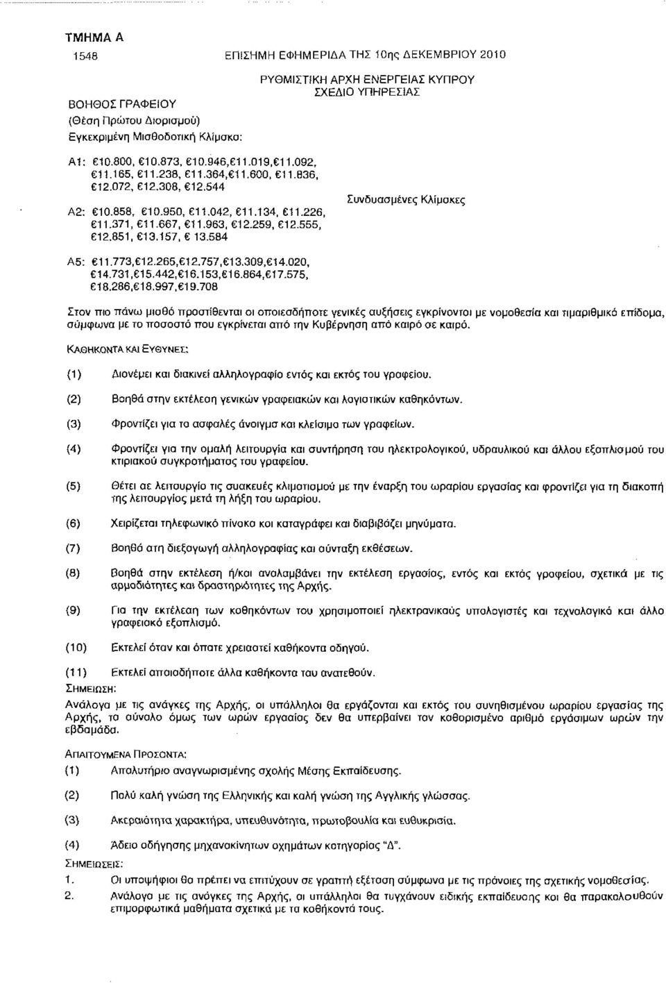 584 Συνδυασμένες Κλίμακες Α5: 611.773, 12.265, 12.757,613.309,614.020, 14.731, 15.442,616.153, 16.864, 17.575, 18.286,618.997,619.