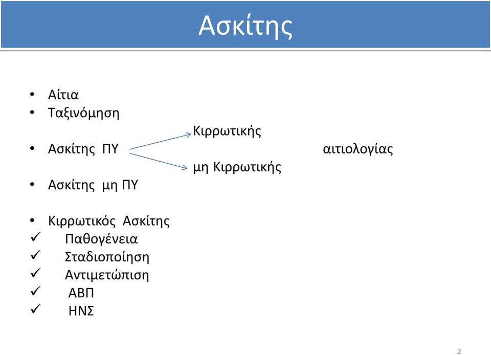 Ασκίτης μη ΠΥ Κιρρωτικός Ασκίτης