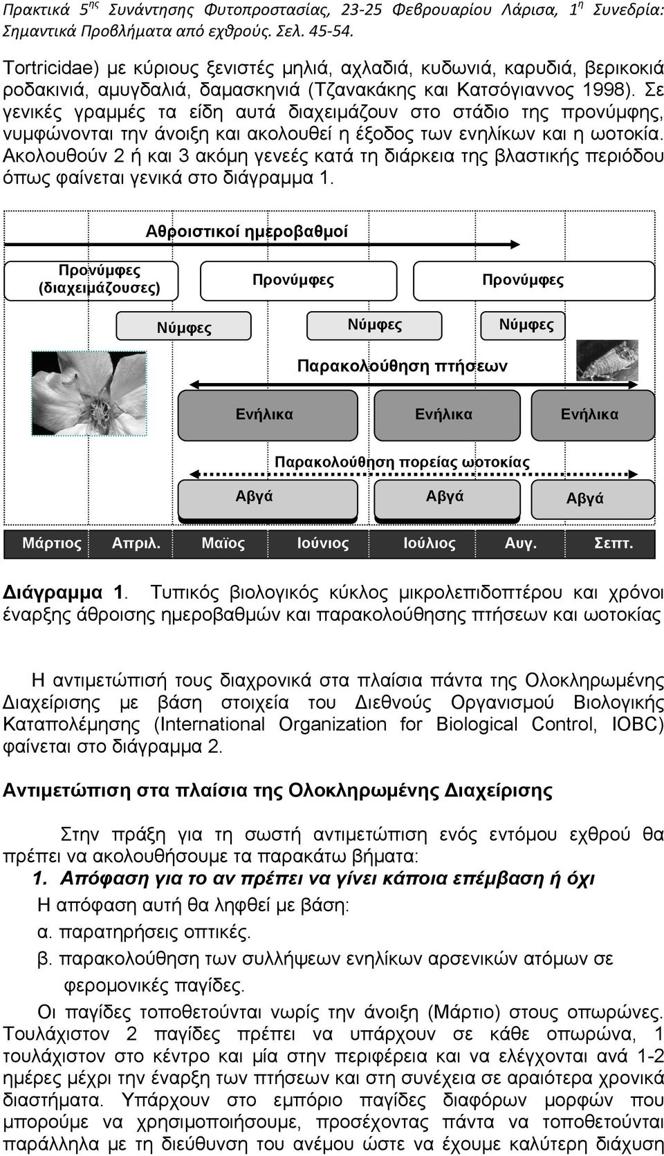 Ακολουθούν 2 ή και 3 ακόμη γενεές κατά τη διάρκεια της βλαστικής περιόδου όπως φαίνεται γενικά στο διάγραμμα 1.