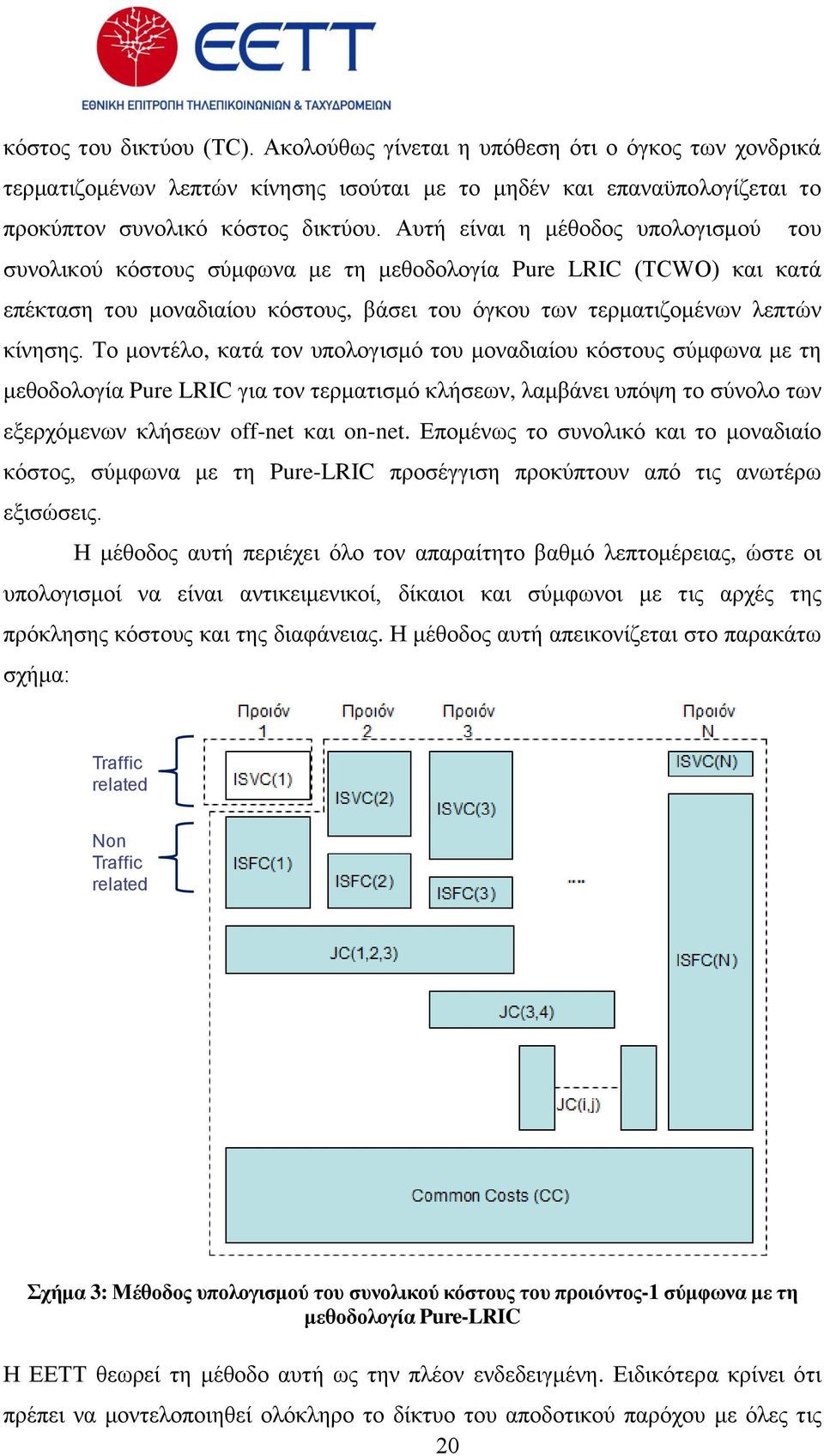 Σν κνληέιν, θαηά ηνλ ππνινγηζκφ ηνπ κνλαδηαίνπ θφζηνπο ζχκθσλα κε ηε κεζνδνινγία Pure LRIC γηα ηνλ ηεξκαηηζκφ θιήζεσλ, ιακβάλεη ππφςε ην ζχλνιν ησλ εμεξρφκελσλ θιήζεσλ off-net θαη on-net.