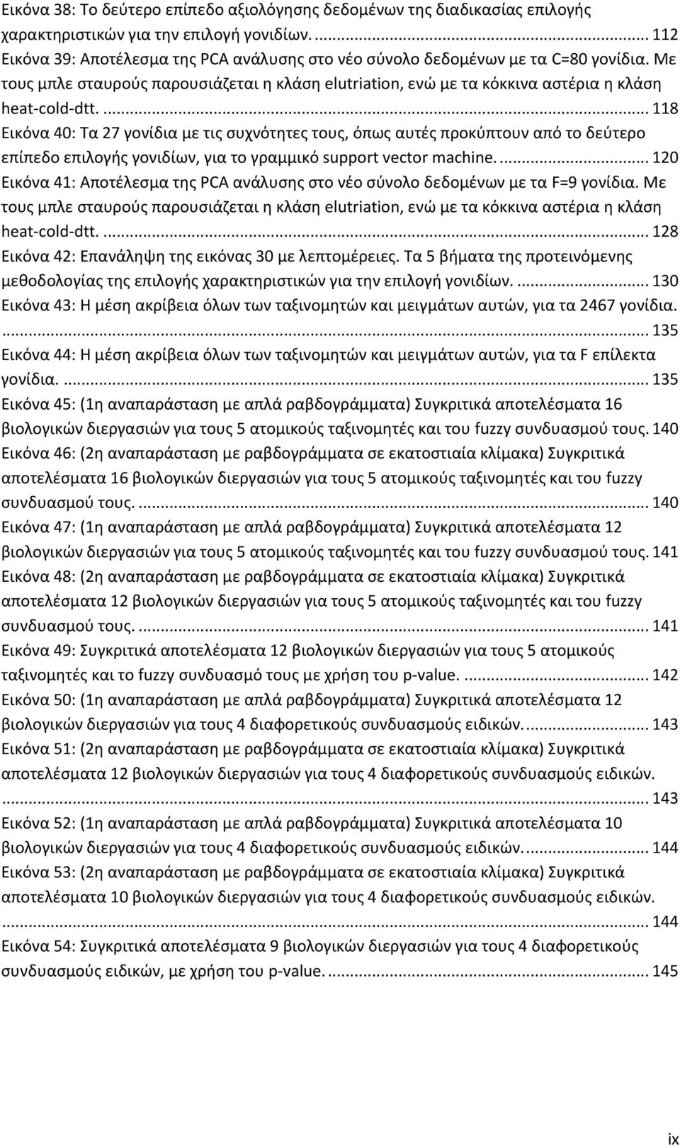 ... 118 Εικόνα 40: Τα 27 γονίδια με τις συχνότητες τους, όπως αυτές προκύπτουν από το δεύτερο επίπεδο επιλογής γονιδίων, για το γραμμικό support vector machine.