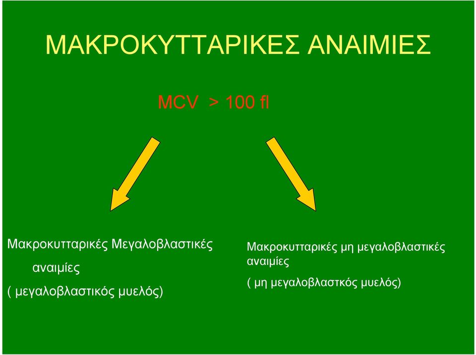 μεγαλοβλαστικός μυελός) Μακροκυτταρικές μη