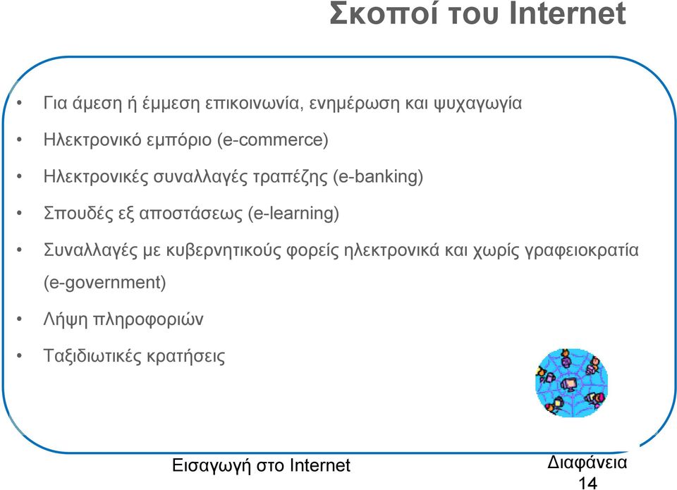 εξ αποστάσεως (e-learning) Συναλλαγές με κυβερνητικούς φορείς ηλεκτρονικά και χωρίς