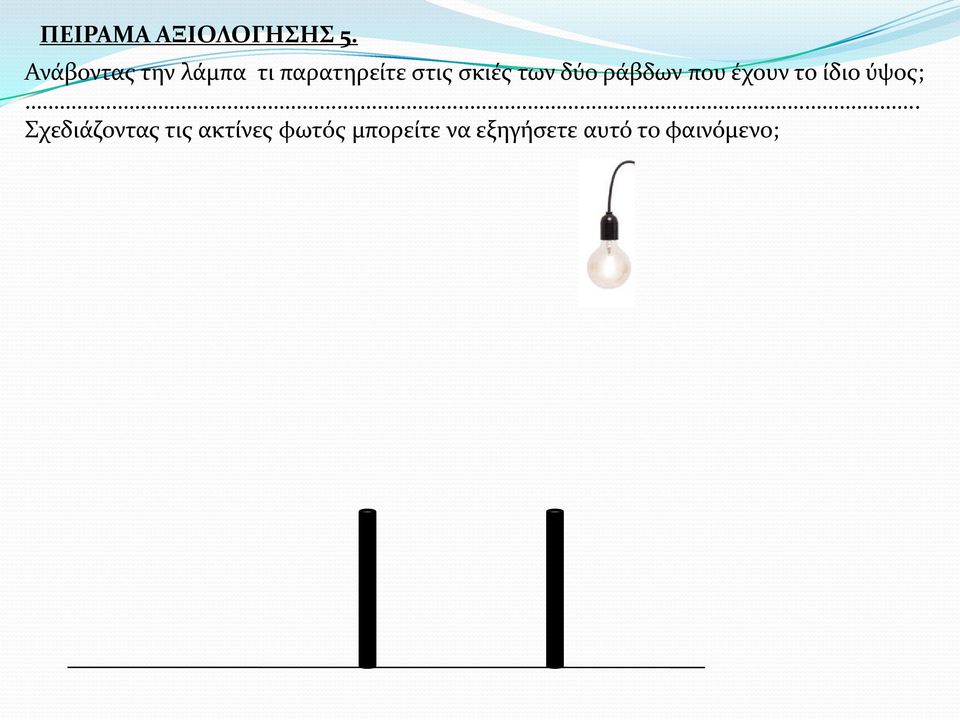 των δύο ράβδων που έχουν το ίδιο ύψος;.