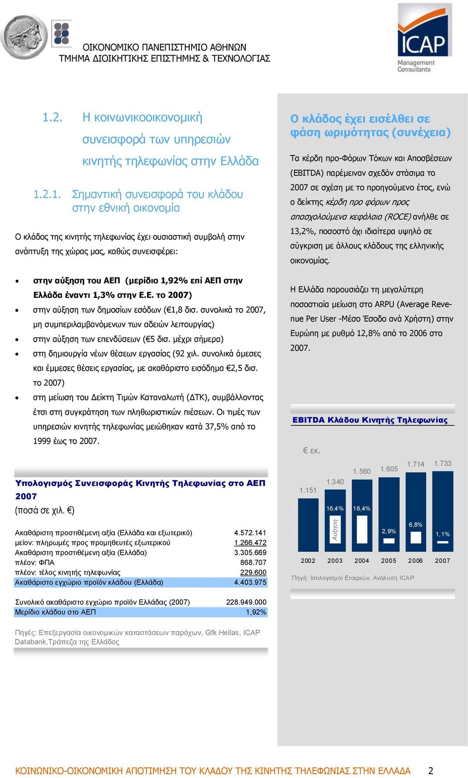 συνολικά το 2007, µη συµπεριλαµβανόµενων των αδειών λειτουργίας) στην αύξηση των επενδύσεων (5 δισ. µέχρι σήµερα) στη δηµιουργία νέων θέσεων εργασίας (92 χιλ.