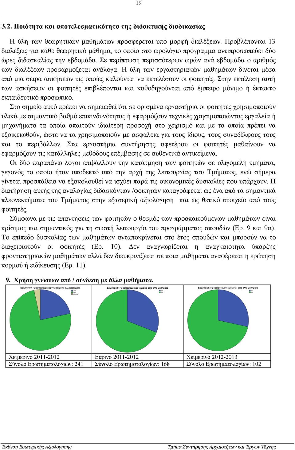 Σε περίπτωση περισσότερων ωρών ανά εβδομάδα ο αριθμός των διαλέξεων προσαρμόζεται ανάλογα.