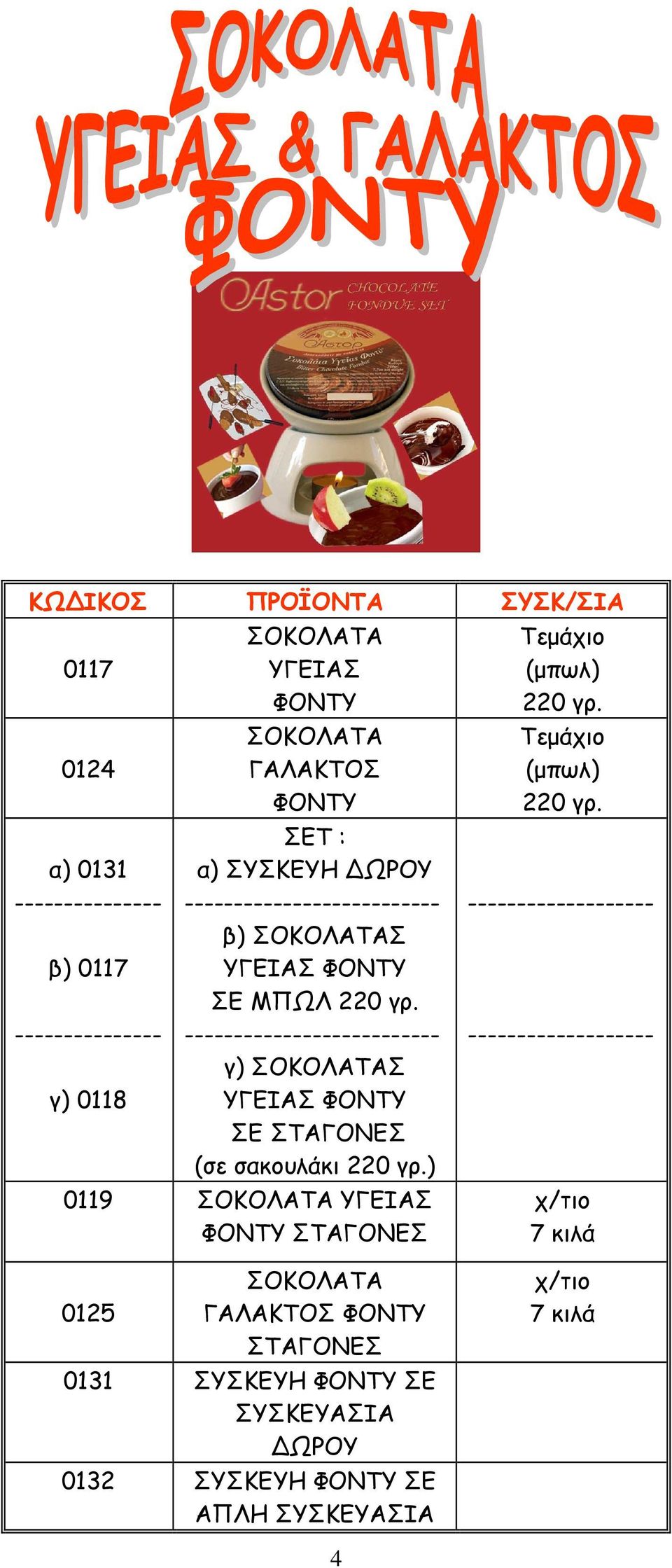 -------------------------- γ) Σ ΥΓΕΙΑΣ ΦΟΝΤΥ ΣΕ ΣΤΑΓΟΝΕΣ (σε σακουλάκι 220 γρ.