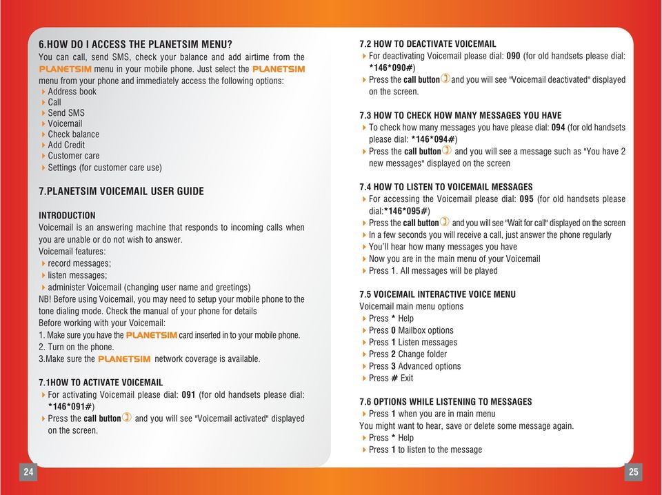 use) 7.PLANETSIM VOICEMAIL USER GUIDE INTRODUCTION Voicemail is an answering machine that responds to incoming calls when you are unable or do not wish to answer.