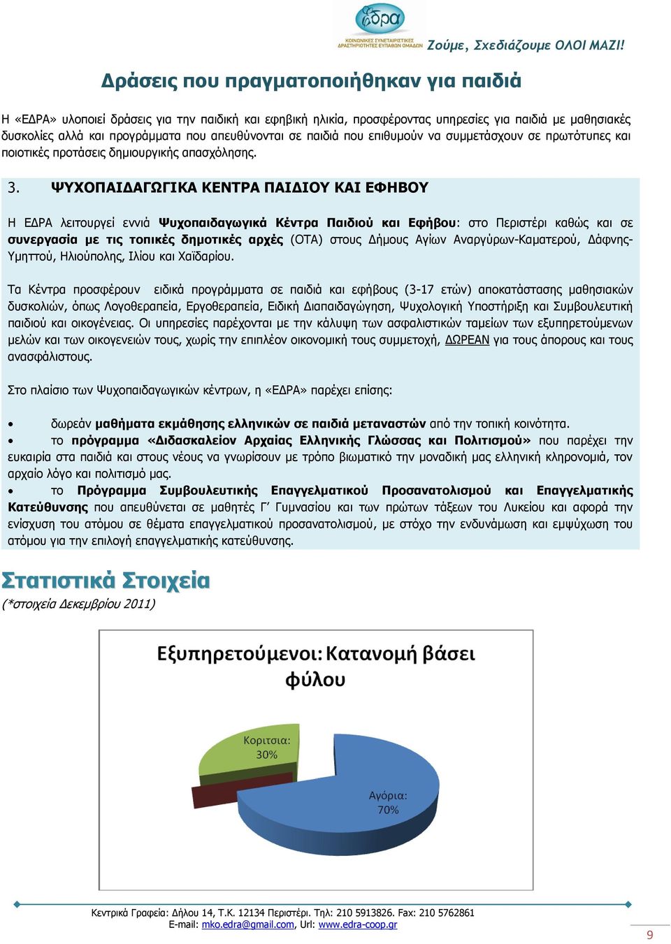 σε πρωτότυπες και ποιοτικές προτάσεις δημιουργικής απασχόλησης. 3.