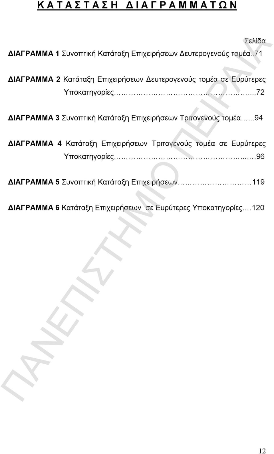 ..72 ΔΙΑΓΡΑΜΜΑ 3 Συνοπτική Κατάταξη Επιχειρήσεων Τριτογενούς τομέα.