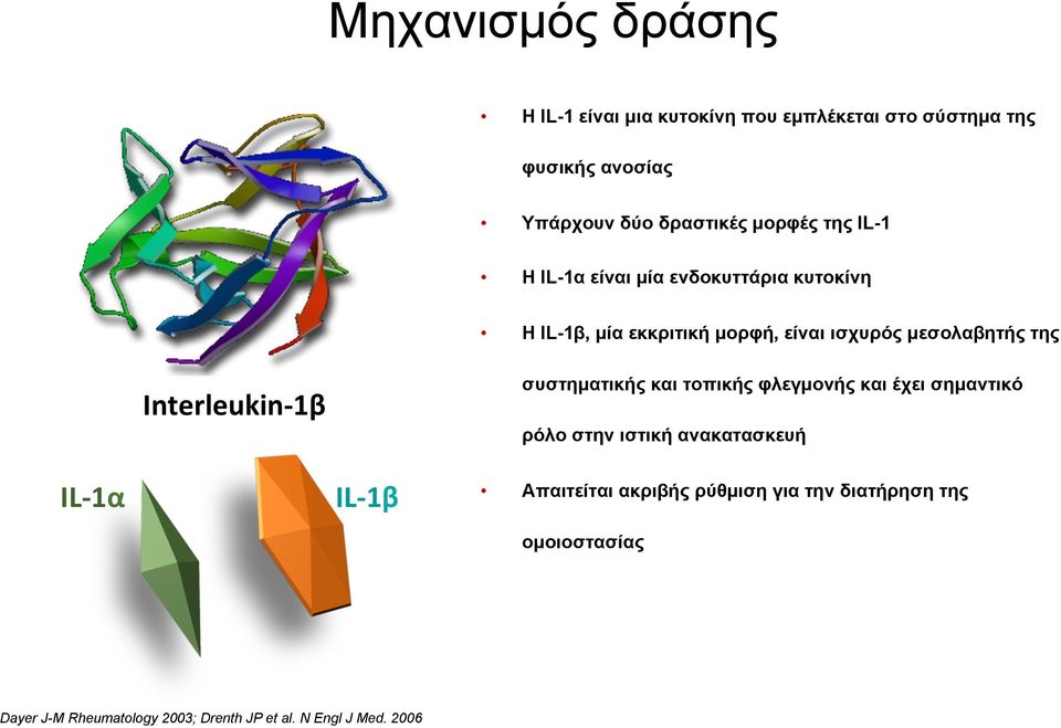 Interleukin- 1β συστηµατικής και τοπικής φλεγµονής και έχει σηµαντικό ρόλο στην ιστική ανακατασκευή IL- 1α IL- 1β