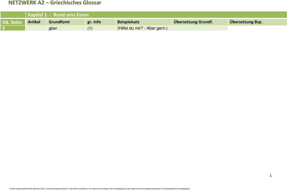 ).) 8 das Gefühl, -e 8 rauf 8 riechen (riecht, hat gerochen) 9 decken (Deck doch schon mal den (.) Tisch.