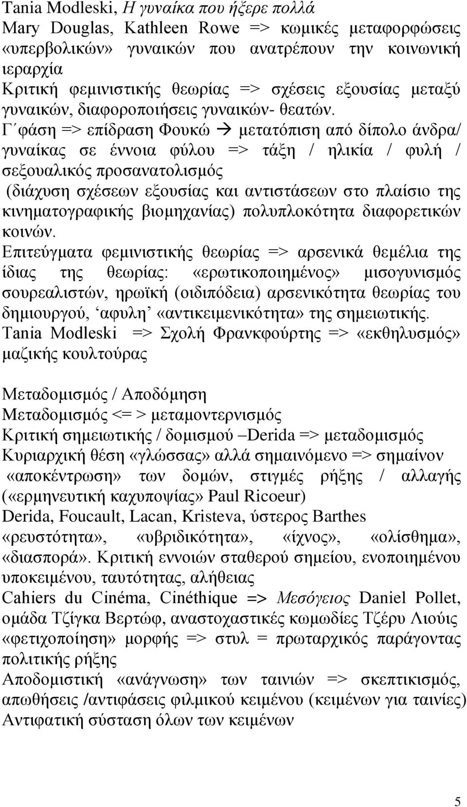 Γ φάση => επίδραση Φουκώ μετατόπιση από δίπολο άνδρα/ γυναίκας σε έννοια φύλου => τάξη / ηλικία / φυλή / σεξουαλικός προσανατολισμός (διάχυση σχέσεων εξουσίας και αντιστάσεων στo πλαίσιo της