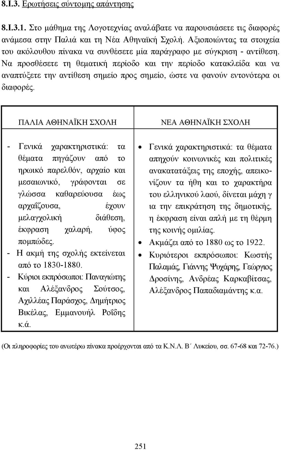 Να προσθέσετε τη θεµατική περίοδο και την περίοδο κατακλείδα και να αναπτύξετε την αντίθεση σηµείο προς σηµείο, ώστε να φανούν εντονότερα οι διαφορές.