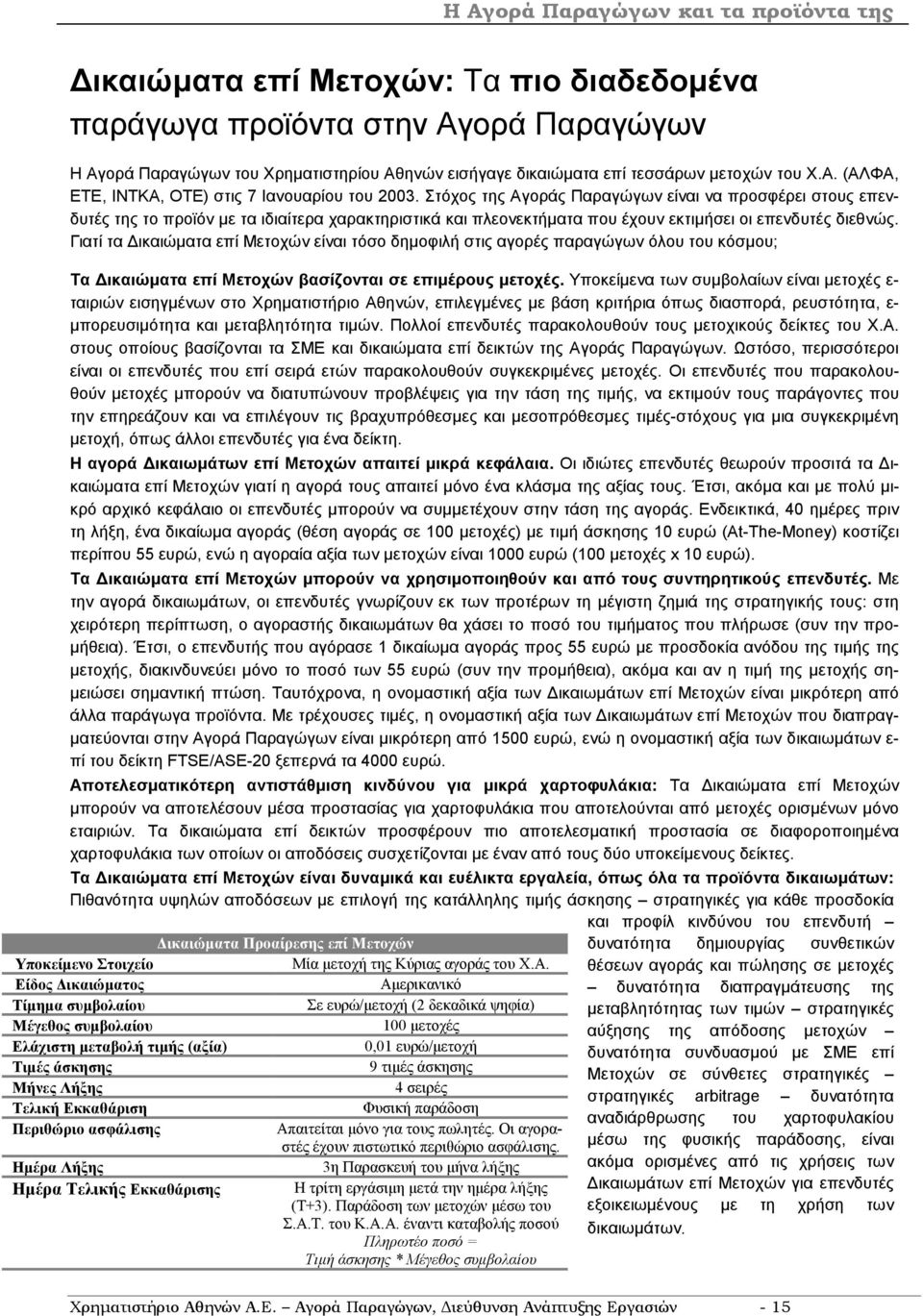 Γιατί τα ικαιώµατα επί Μετοχών είναι τόσο δηµοφιλή στις αγορές παραγώγων όλου του κόσµου; Τα ικαιώµατα επί Μετοχών βασίζονται σε επιµέρους µετοχές.