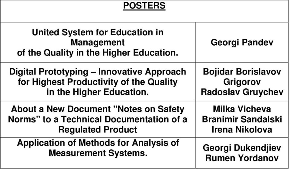 About a New Document "Notes on Safety Norms" to a Technical Documentation of a Regulated Product Application of