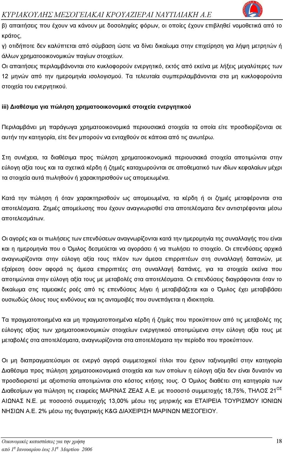 Τα τελευταία συμπεριλαμβάνονται στα μη κυκλοφορούντα στοιχεία του ενεργητικού.