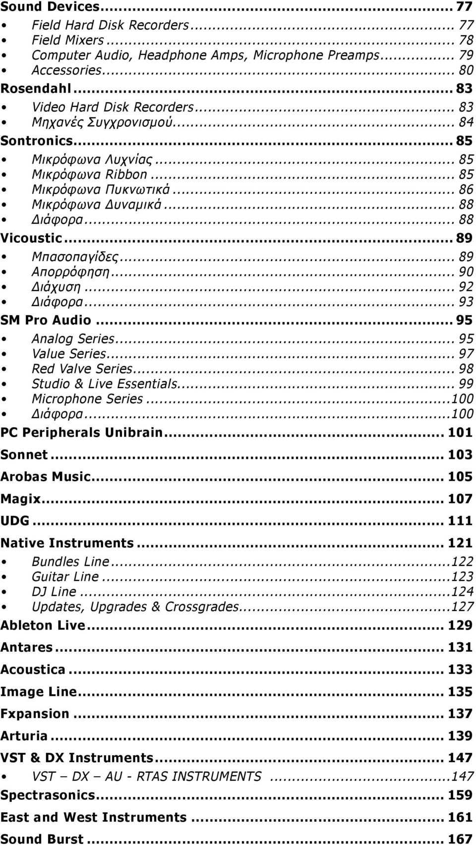 .. 90 Διάχυση... 92 Διάφορα... 93 SM Pro Audio 95 Analog Series... 95 Value Series... 97 Red Valve Series... 98 Studio & Live Essentials... 99 Microphone Series...100 Διάφορα.