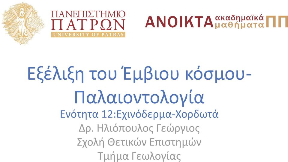 12:Εχινόδερμα-Χορδωτά Δρ.