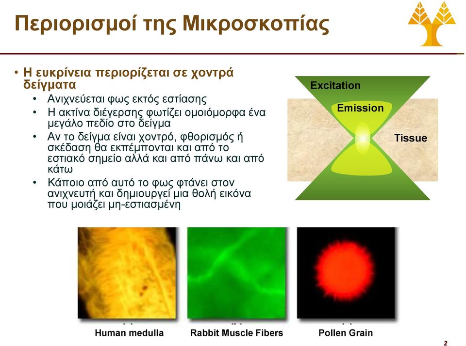 εκπέμπονται και από το εστιακό σημείο αλλά και από πάνω και από κάτω Κάποιο από αυτό το φως φτάνει στον ανιχνευτή