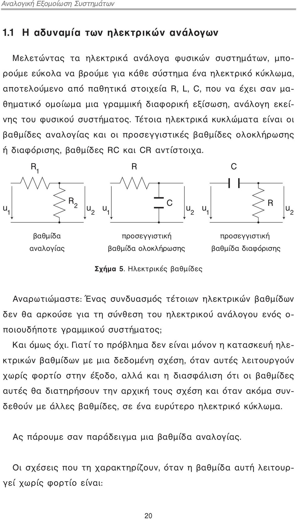 που να έχει σαν μαθηματικό ομοίωμα μια γραμμική διαφορική εξίσωση, ανάλογη εκείνης του φυσικού συστήματος.