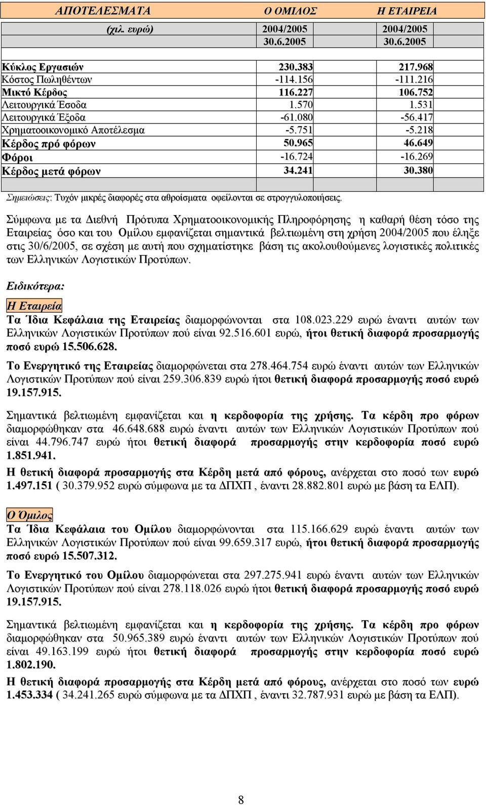 380 Σηµειώσεις: Tυχόν µικρές διαφορές στα αθροίσµατα οφείλονται σε στρογγυλοποιήσεις.