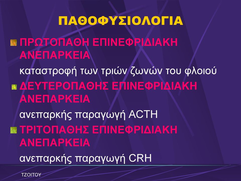 ΔΠΙΝΔΦΡΙΓΙΑΚΗ ΑΝΔΠΑΡΚΔΙΑ αλεπαξθήο παξαγσγή ACTH