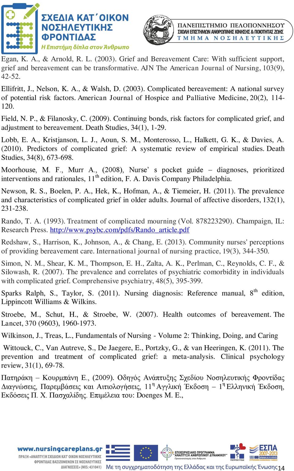 (2009). Continuing bonds, risk factors for complicated grief, and adjustment to bereavement. Death Studies, 34(1), 1-29. Lobb, E. A., Kristjanson, L. J., Aoun, S. M., Monterosso, L., Halkett, G. K., & Davies, A.