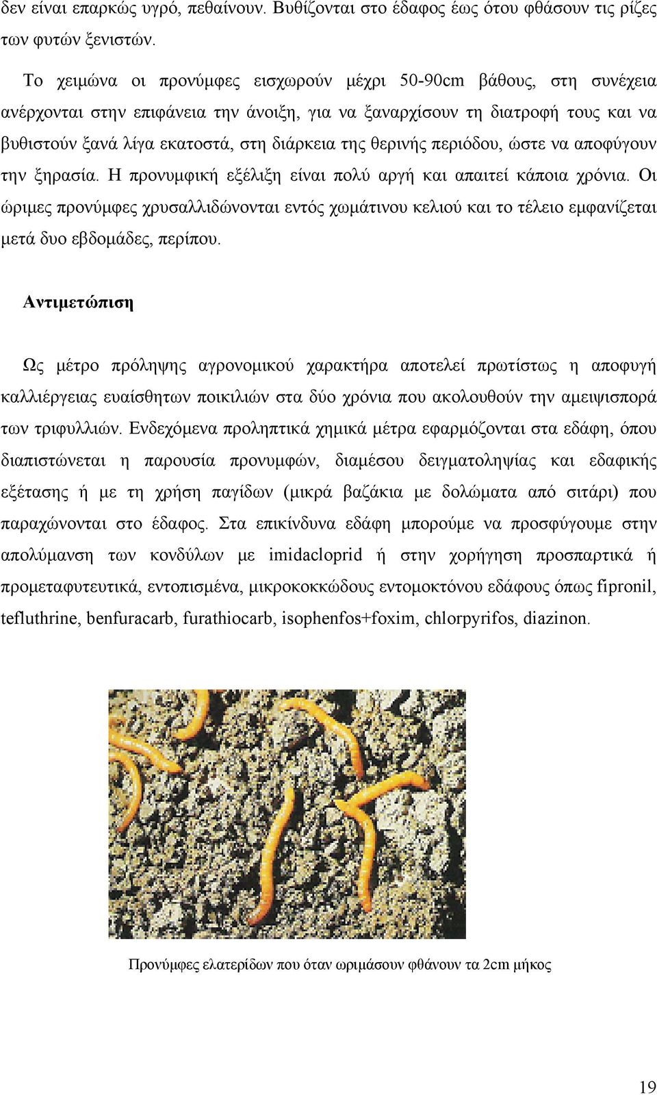 θερινής περιόδου, ώστε να αποφύγουν την ξηρασία. Η προνυμφική εξέλιξη είναι πολύ αργή και απαιτεί κάποια χρόνια.