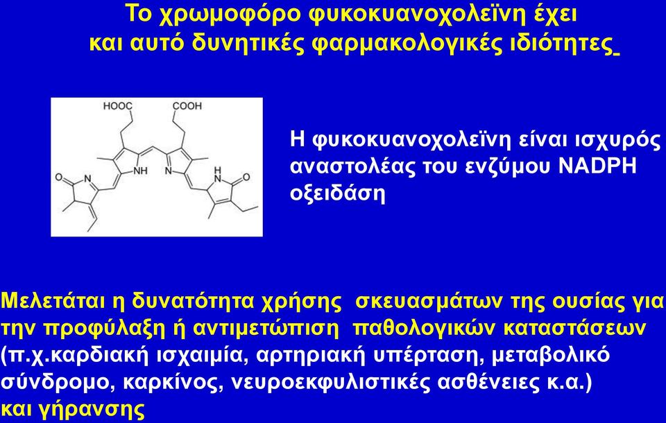 χρήσης σκευασμάτων της ουσίας για την προφύλαξη ή αντιμετώπιση παθολογικών καταστάσεων