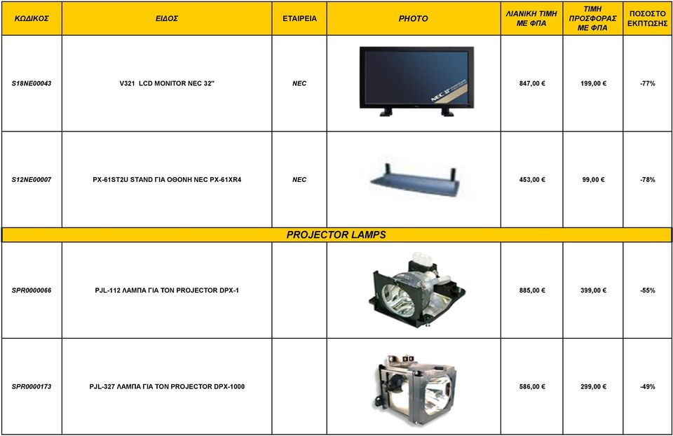 PROJECTOR LAMPS SPR0000066 PJL-112 ΛAMΠA ΓIA TON PROJECTOR DPX-1 885,00