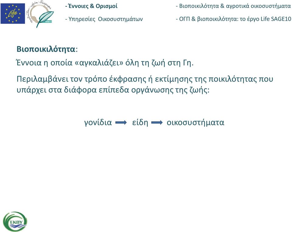 Περιλαμβάνει τον τρόπο έκφρασης ή εκτίμησης της