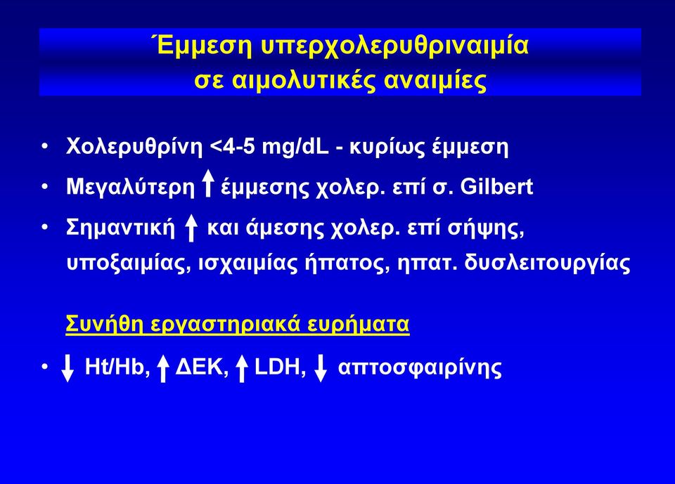 Gilbert Σημαντική και άμεσης χολερ.