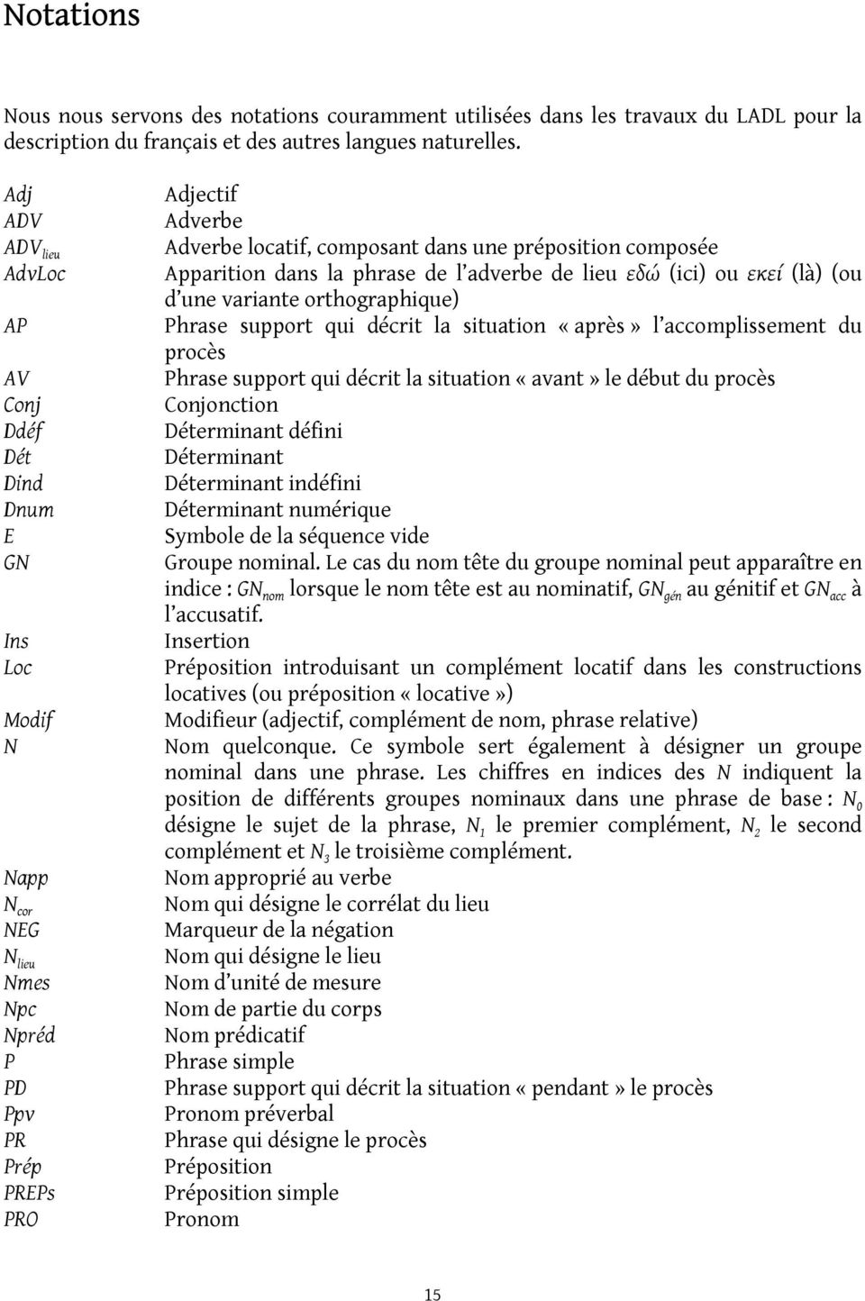 préposition composée Apparition dans la phrase de l adverbe de lieu εδώ (ici) ou εκεί (là) (ou d une variante orthographique) Phrase support qui décrit la situation «après» l accomplissement du