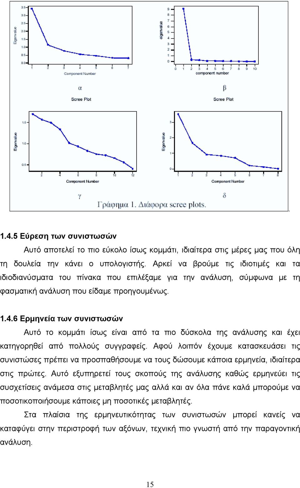 6 Ερµηνεία των συνιστωσών Αυτό το κοµµάτι ίσως είναι από τα πιο δύσκολα της ανάλυσης και έχει κατηγορηθεί από πολλούς συγγραφείς.