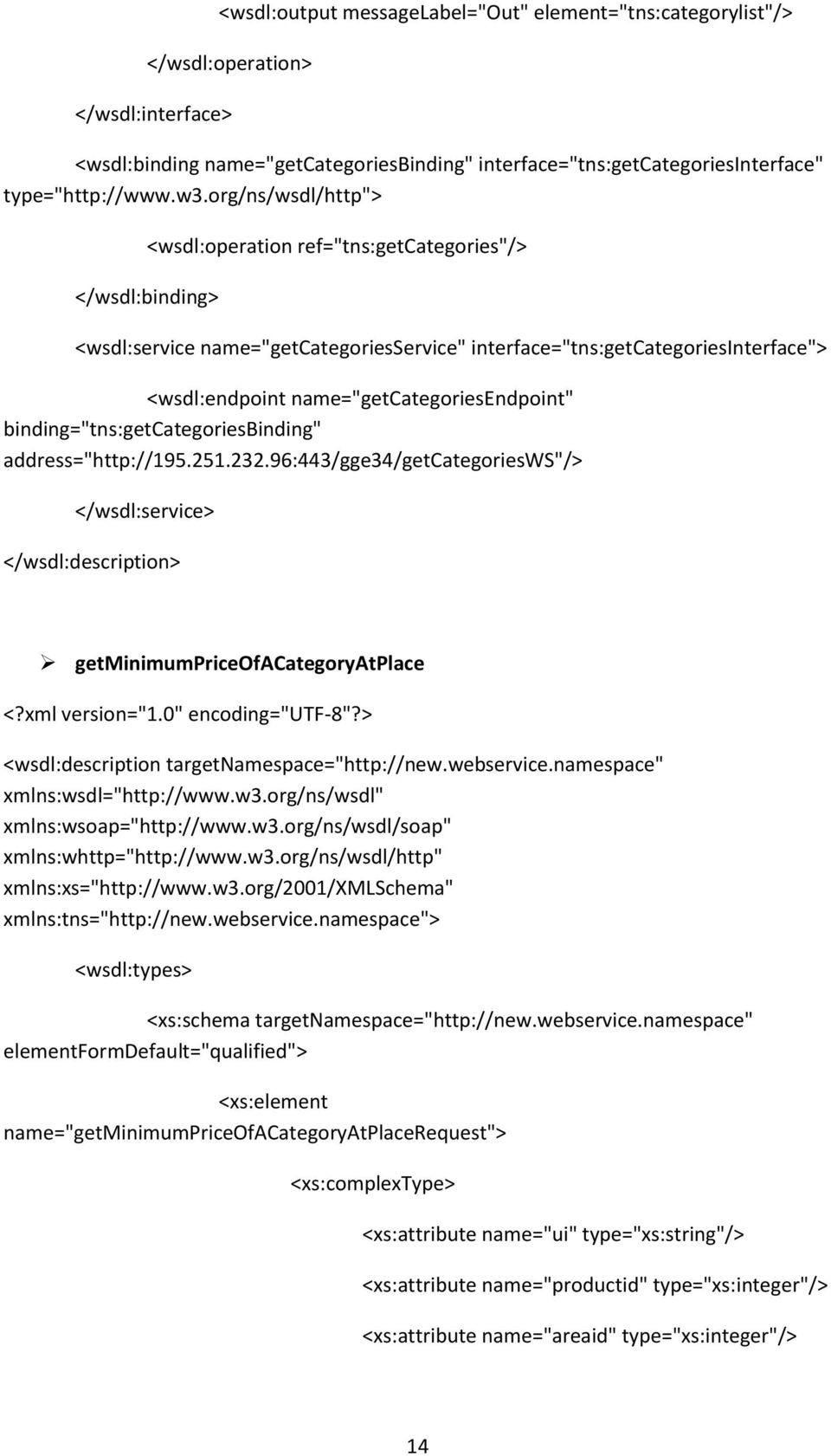 name="getcategoriesendpoint" binding="tns:getcategoriesbinding" address="http://195.251.232.96:443/gge34/getcategoriesws"/> </wsdl:service> </wsdl:description> getminimumpriceofacategoryatplace <?