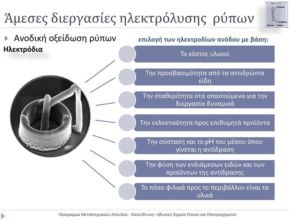 διεργασία δυναμικά Την εκλεκτικότητα προς επιθυμητά προϊόντα Την σύσταση και το ph του μέσου όπου γίνεται η