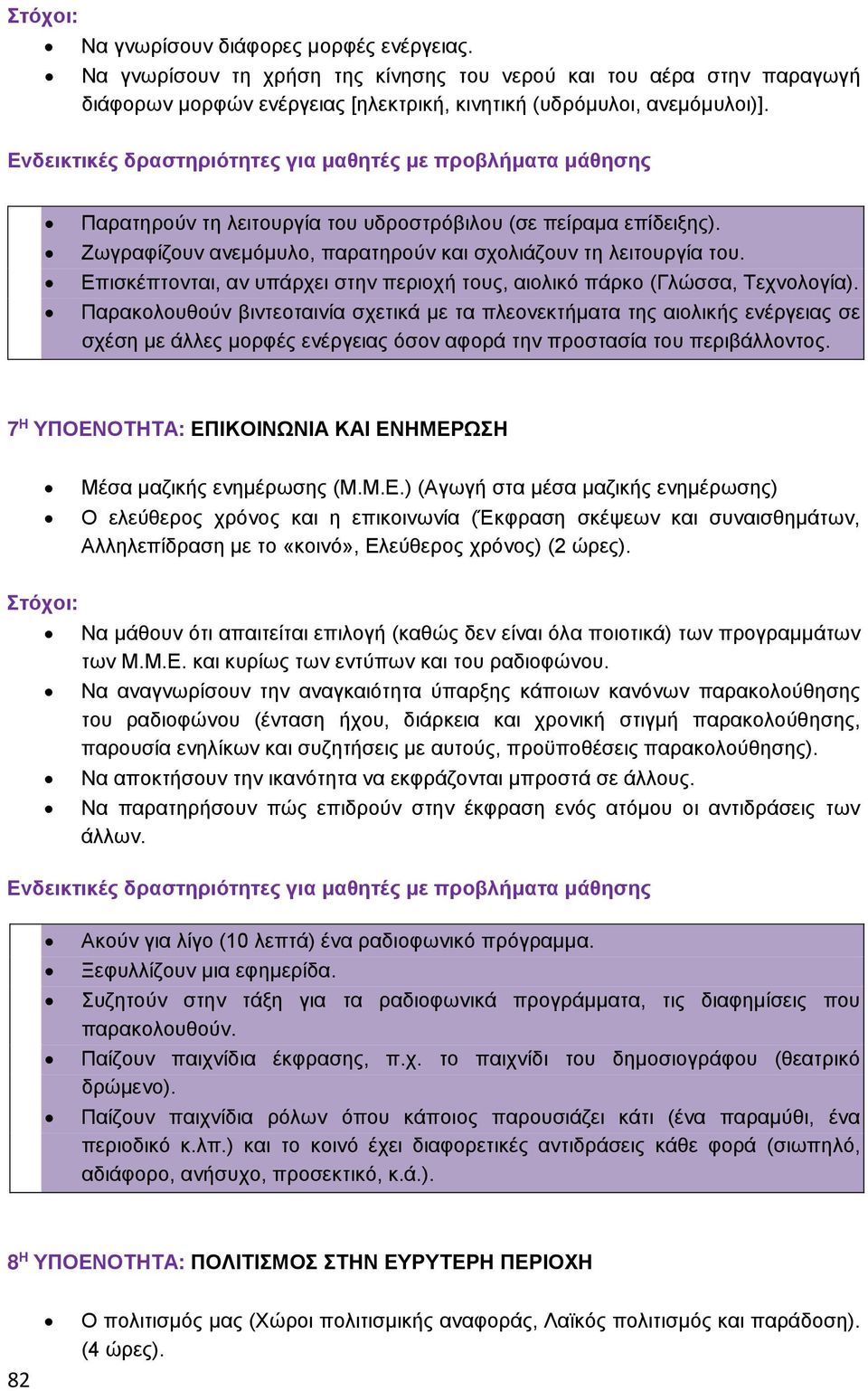 Επισκέπτονται, αν υπάρχει στην περιοχή τους, αιολικό πάρκο (Γλώσσα, Τεχνολογία).