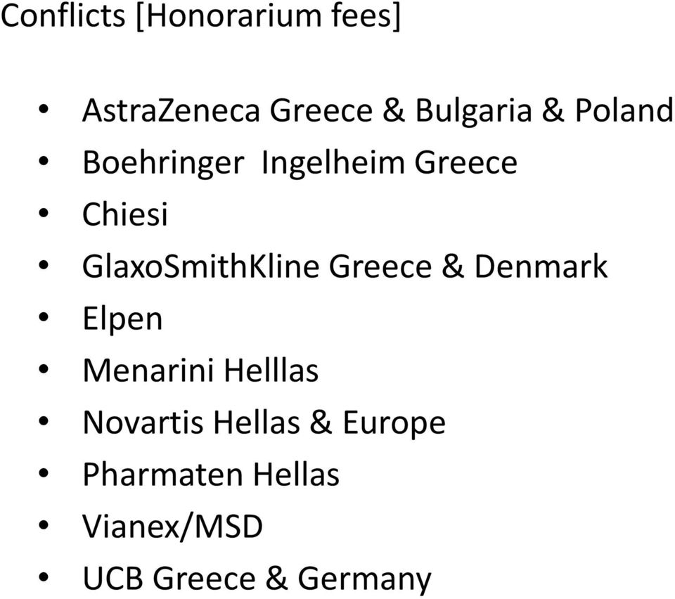 GlaxoSmithKline Greece & Denmark Elpen Menarini Helllas