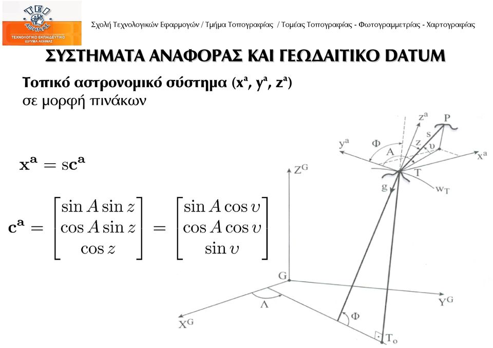 αστρονομικό σύστημα (xa,