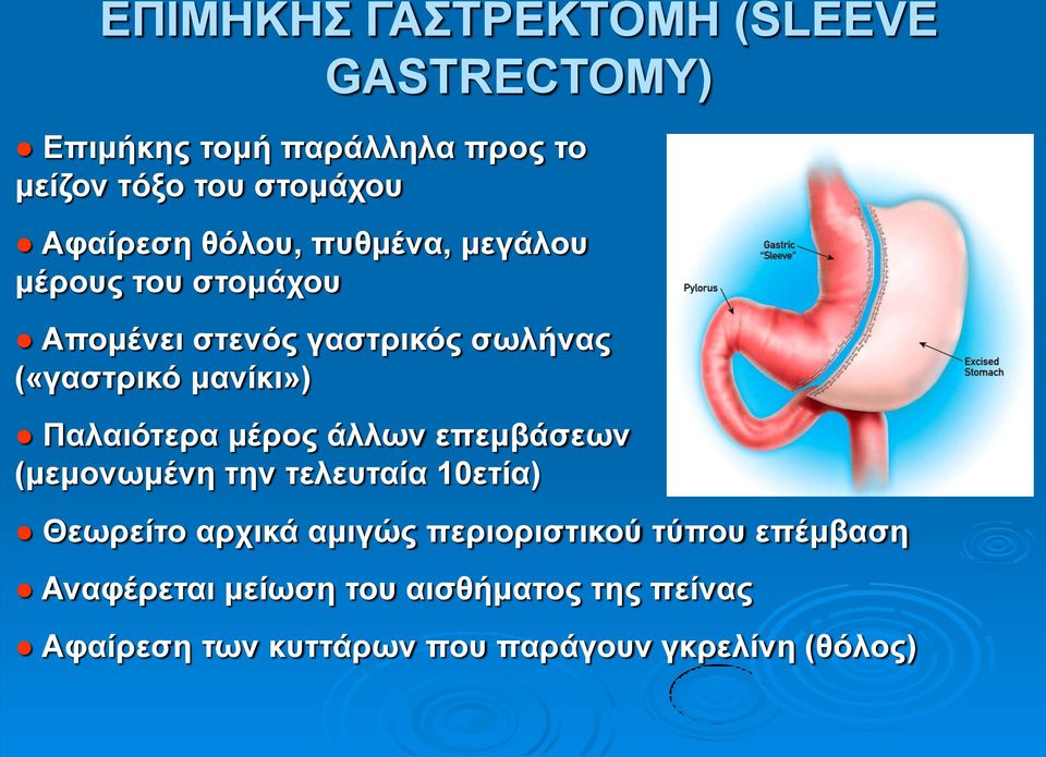 μανίκι») Παλαιότερα μέρος άλλων επεμβάσεων (μεμονωμένη την τελευταία 10ετία) Θεωρείτο αρχικά αμιγώς