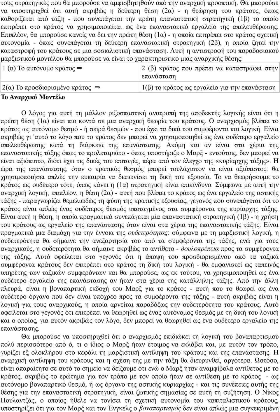 κράτος να χρησιμοποιείται ως ένα επαναστατικό εργαλείο της απελευθέρωσης.