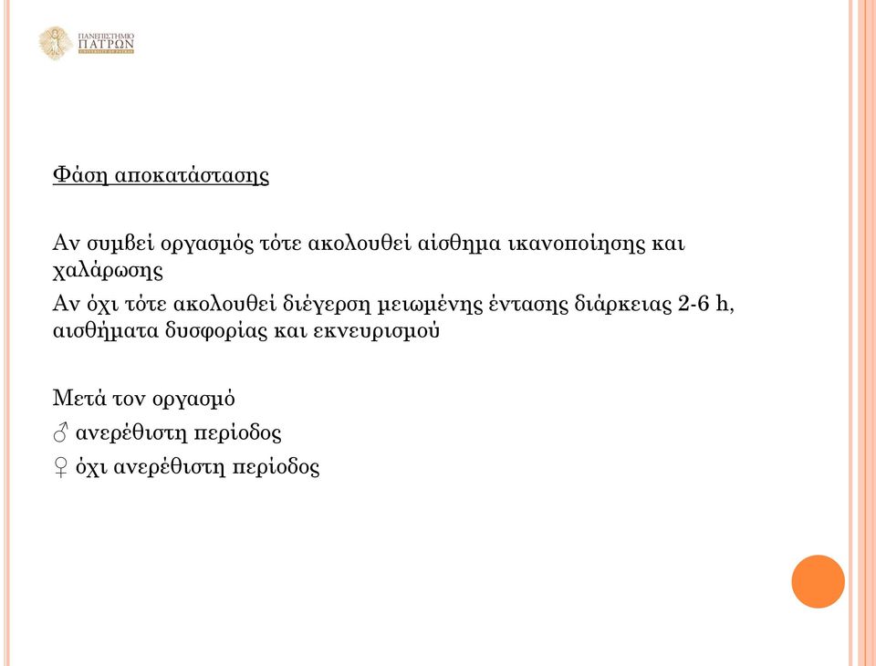 μειωμένης έντασης διάρκειας 2-6 h, αισθήματα δυσφορίας και