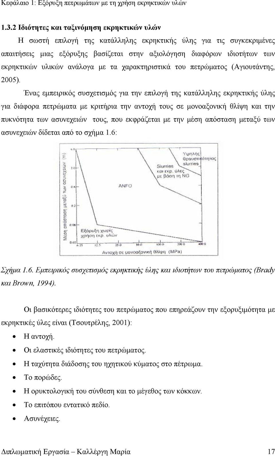 υλικών ανάλογα με τα χαρακτηριστικά του πετρώματος (Αγιουτάντης, 2005).