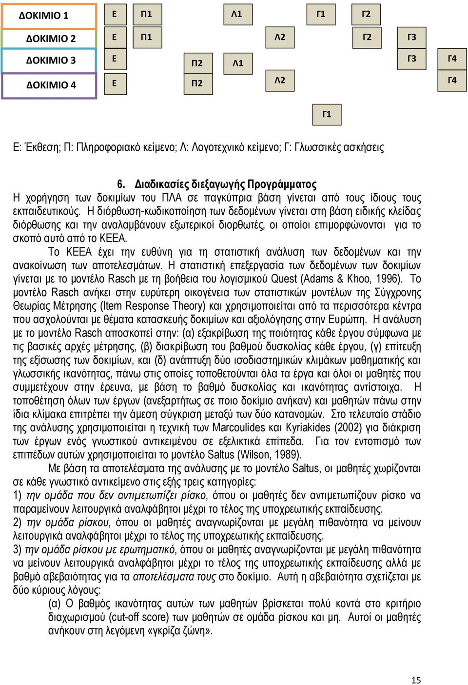 Η διόρθωση-κωδικοποίηση των δεδομένων γίνεται στη βάση ειδικής κλείδας διόρθωσης και την αναλαμβάνουν εξωτερικοί διορθωτές, οι οποίοι επιμορφώνονται για το σκοπό αυτό από το ΚΕΕΑ.