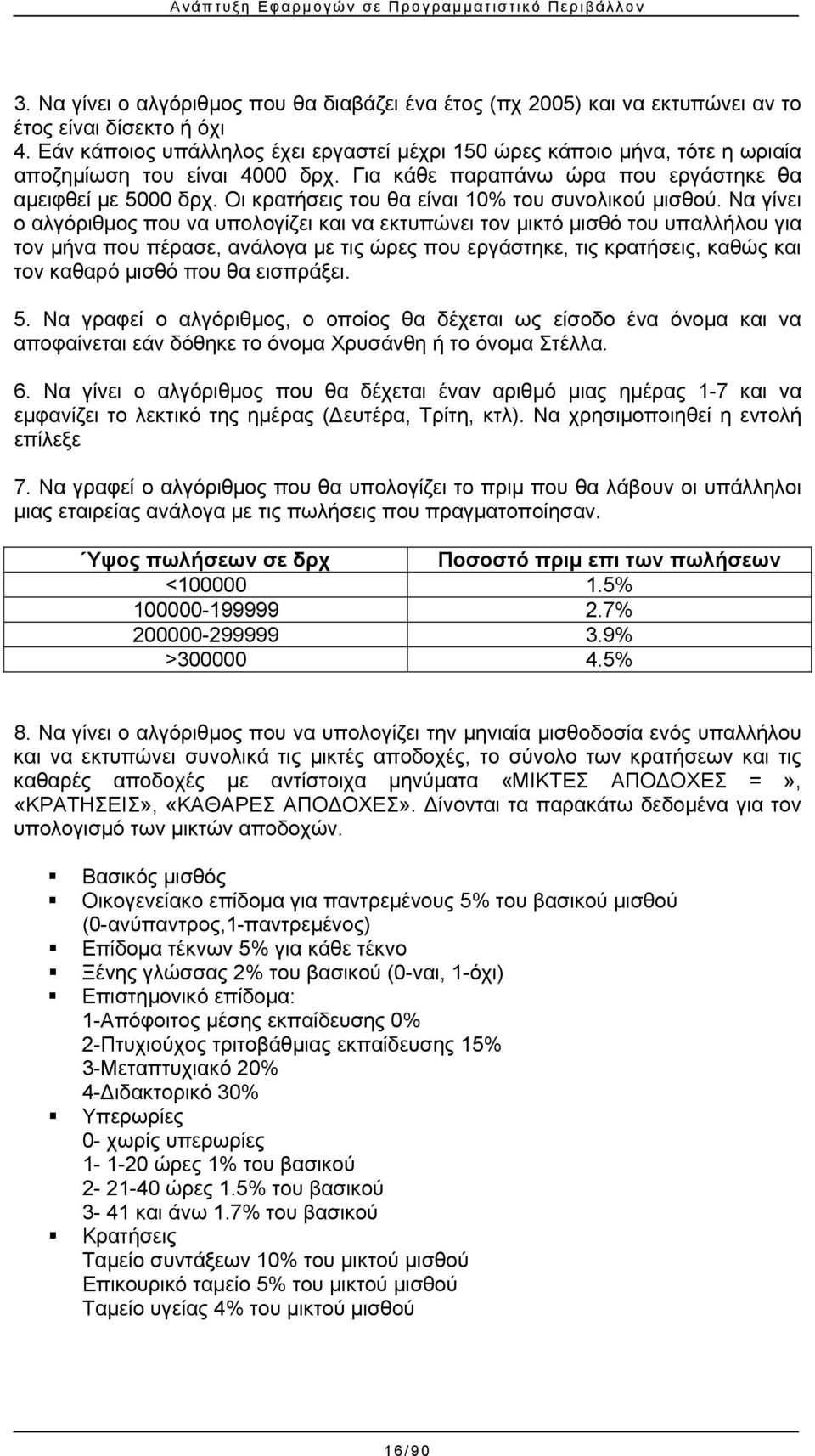 Οι κρατήσεις του θα είναι 10% του συνολικού μισθού.