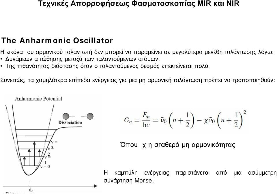 Της πιθανότητας διάστασης όταν οταλαντούμενος δεσμός επεκτείνεται πολύ.