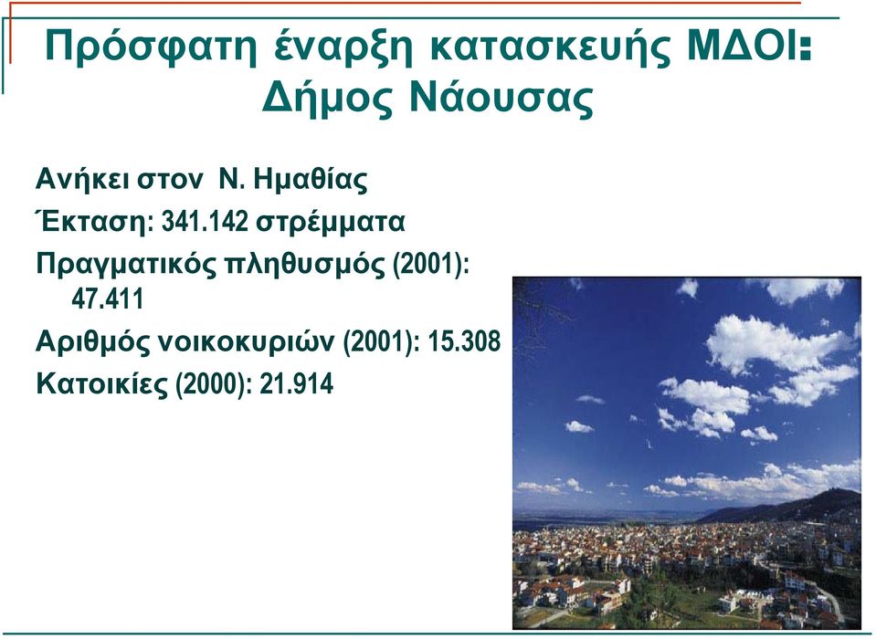 142 στρέμματα Πραγματικός πληθυσμός (2001): 47.